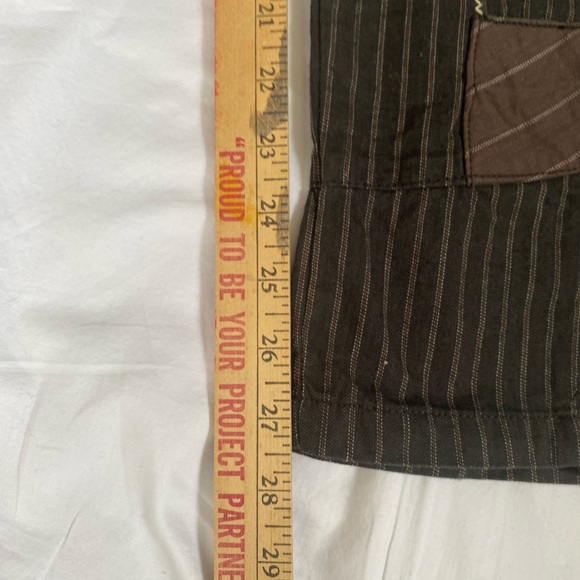 Women's Dark Brown Pinstripe Steampunk Trousers Pants Medium Lagenlook Unique - Picture 15 of 15